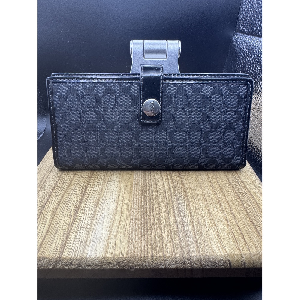 Coach Black Signature C Bifold Wallet